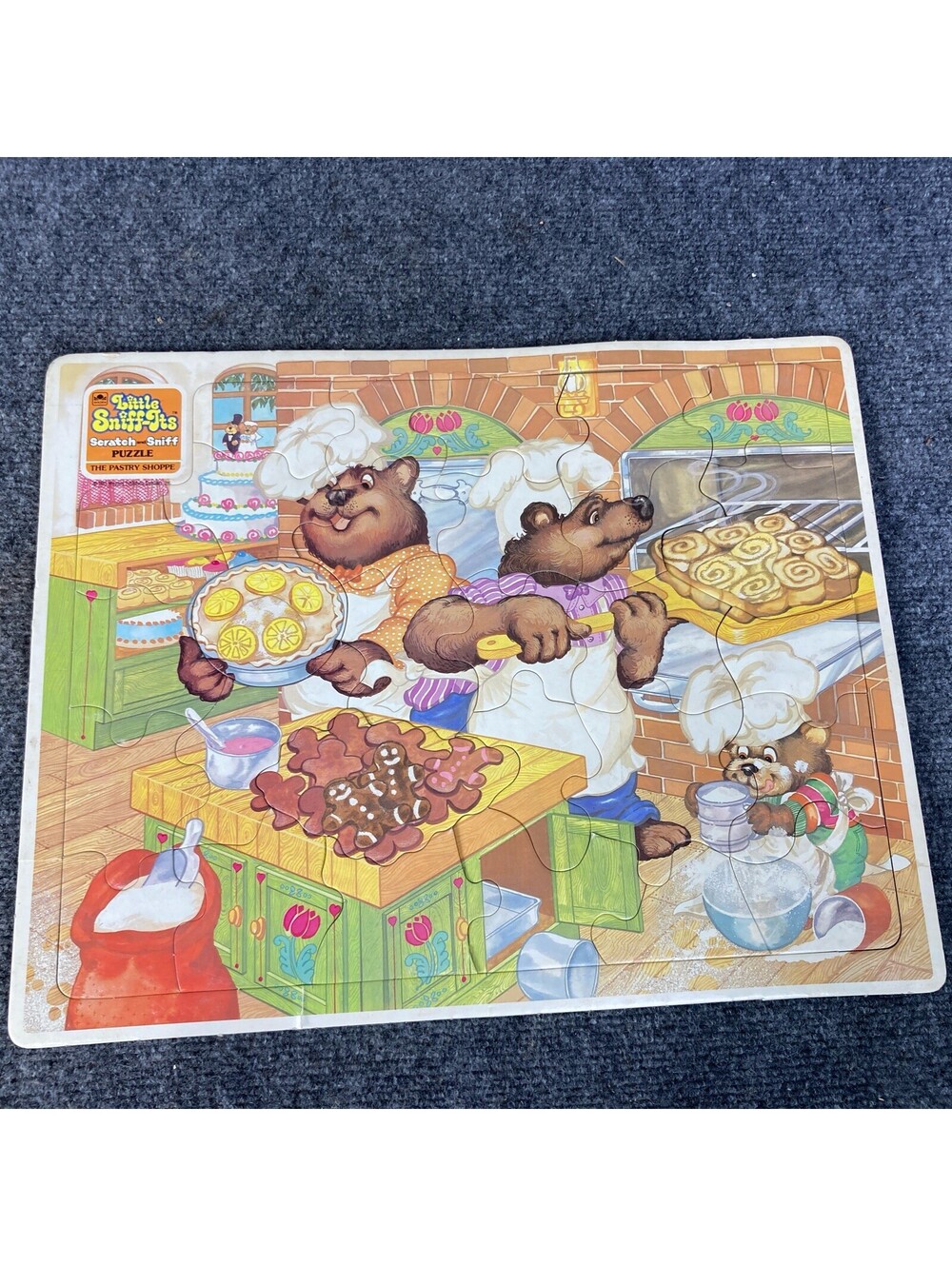 Vintage 1983 Little Sniff-It's The Pastry Shoppe Scratch & Sniff Jigsaw Puzzle